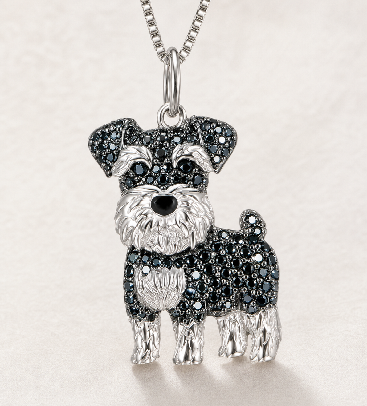 necklace, dog necklace, Schnauzer necklace, pet lover gift, dog lover gift, silver-tone jewelry, black jewelry, animal jewelry, everyday wear, gift,Studio7Fashion