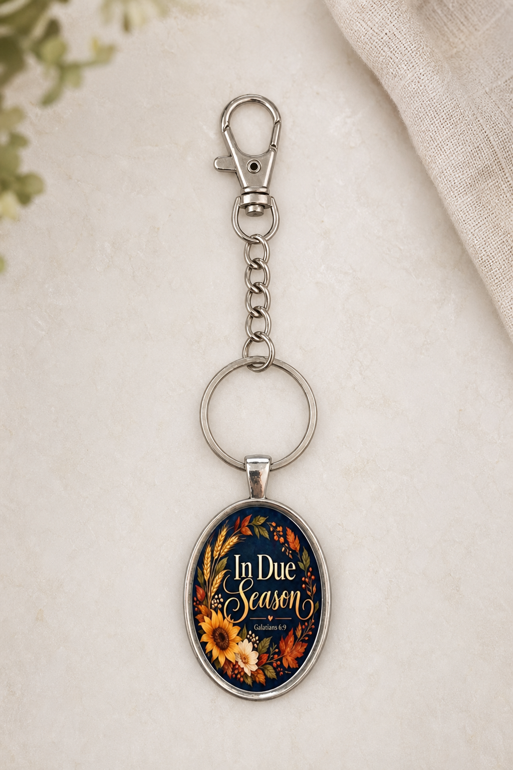 In Due Season Floral Faith Keychain,Studio7Fashion