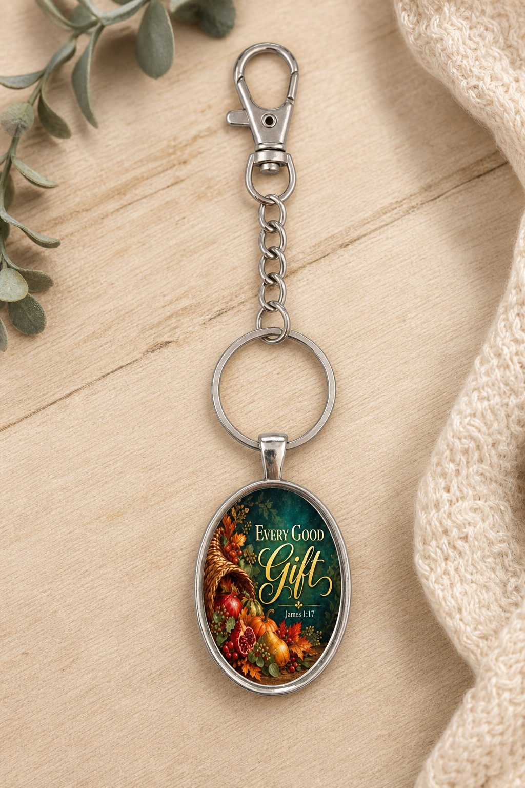 Every Good Gift James 1:17 Oval Keychain,Studio7Fashion