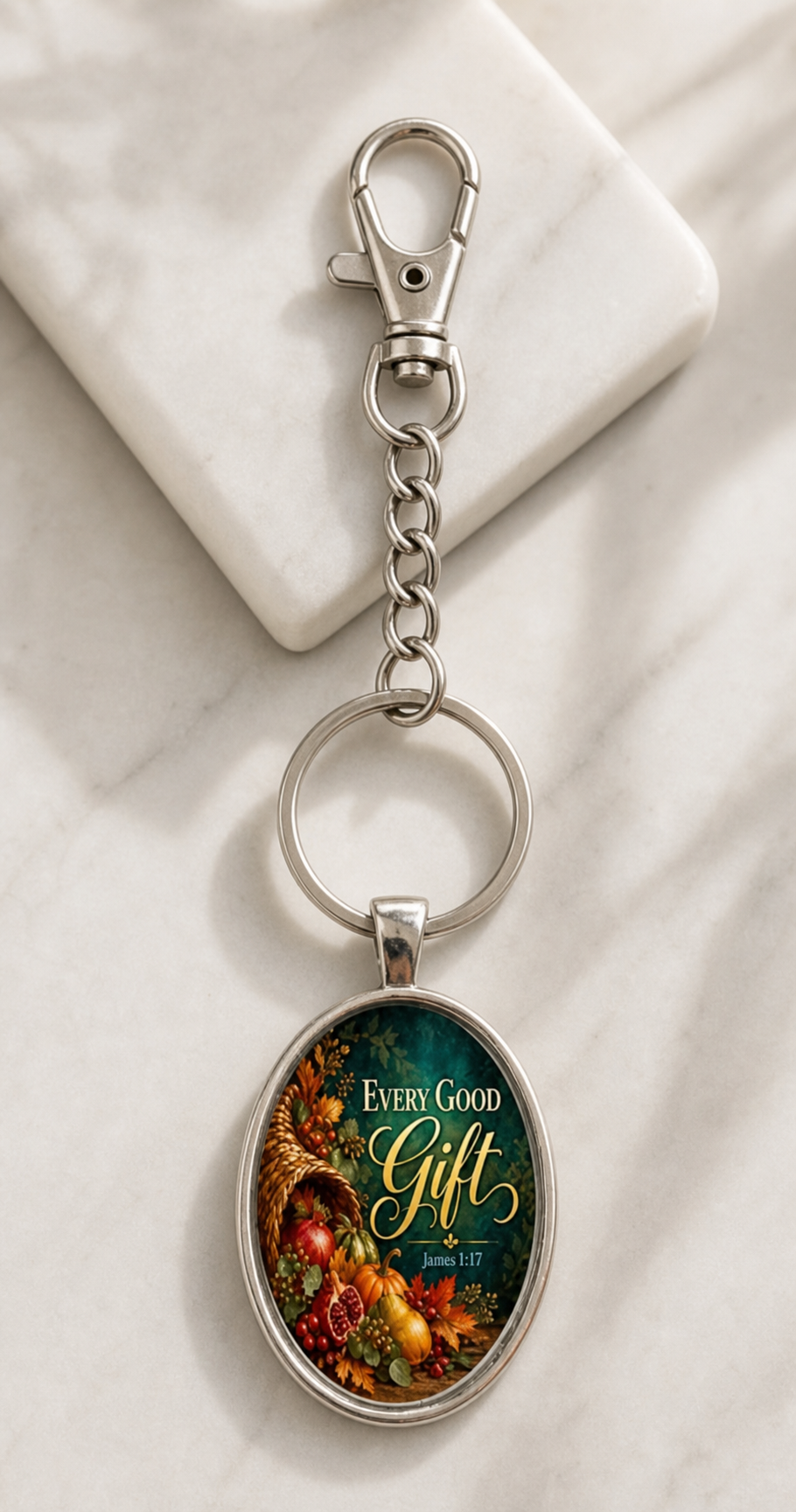 keychain, faith keychain, scripture keychain, Christian gift, James 1:17, Every Good Gift, inspirational accessory, gift for her, gift for him, colorful keychain,Studio7Fashion