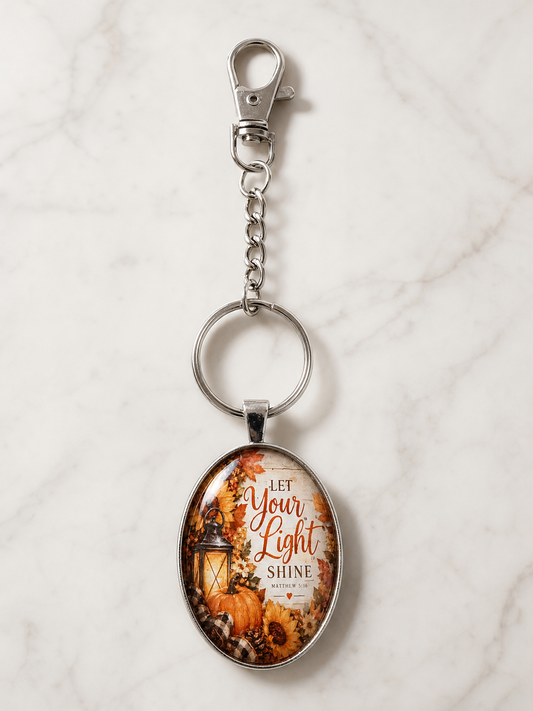 keychain, silver keychain, faith keychain, inspirational keychain, fall accessory, autumn colors, floral keychain, pumpkin design, gift, everyday accessory,Studio7Fashion