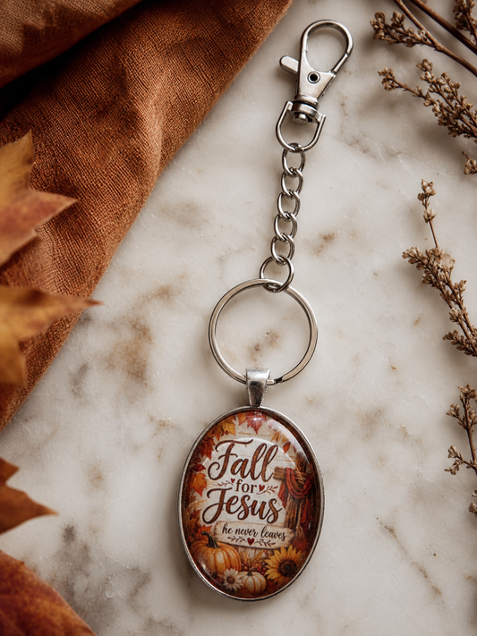 fall for Jesus he never leaves Keychain,Studio7Fashion