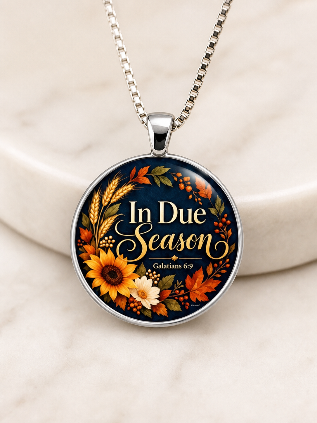 necklace, faith jewelry, scripture jewelry, Galatians 6:9, In Due Season, floral necklace, Christian gift, church jewelry, everyday wear, botanical jewelry,Studio7Fashion