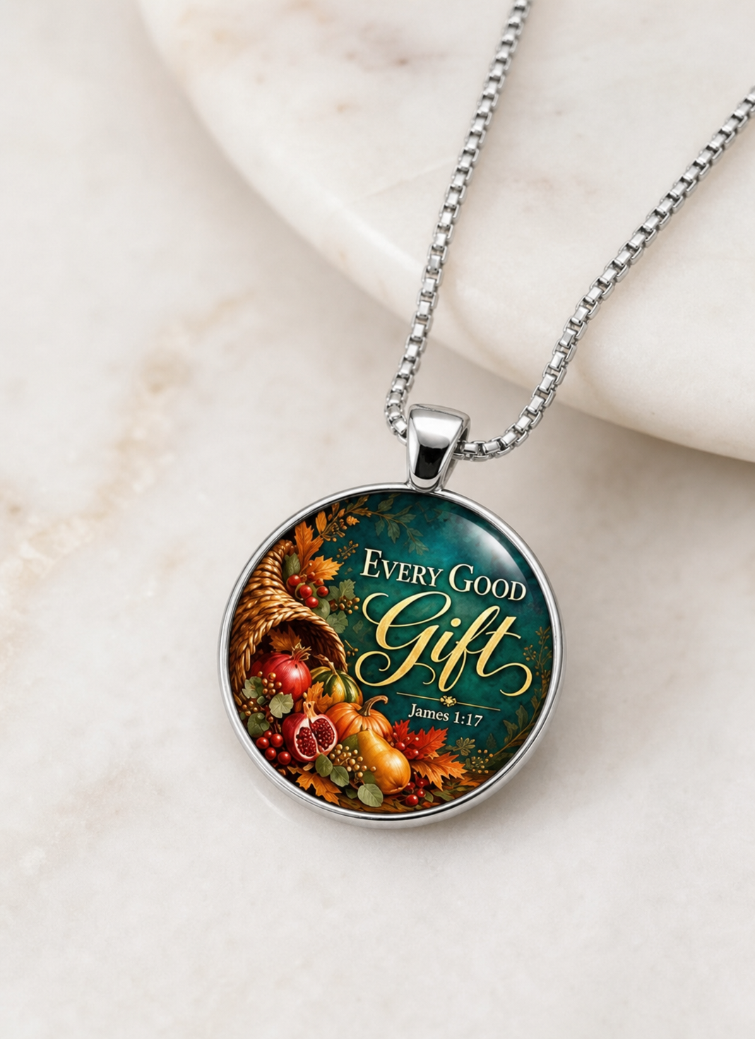 necklace, faith jewelry, scripture jewelry, James 1:17, Every Good Gift, harvest necklace, autumn jewelry, Christian gift, church jewelry, gift,Studio7Fashion