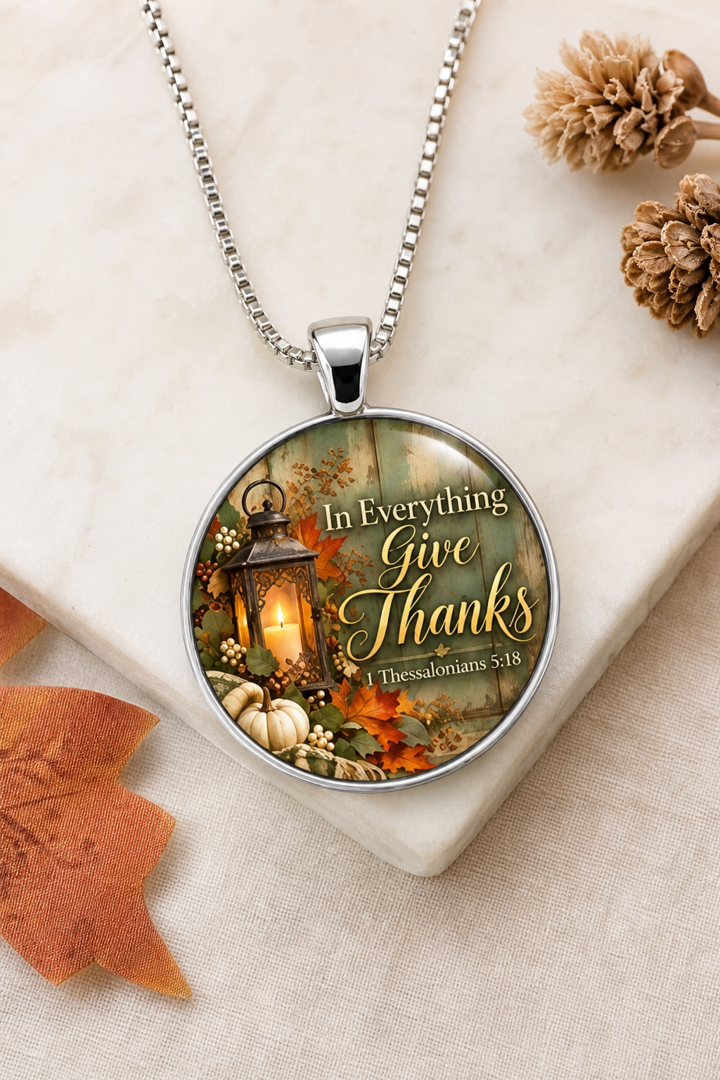 In Everything Give Thanks Faith Necklace,Studio7Fashion