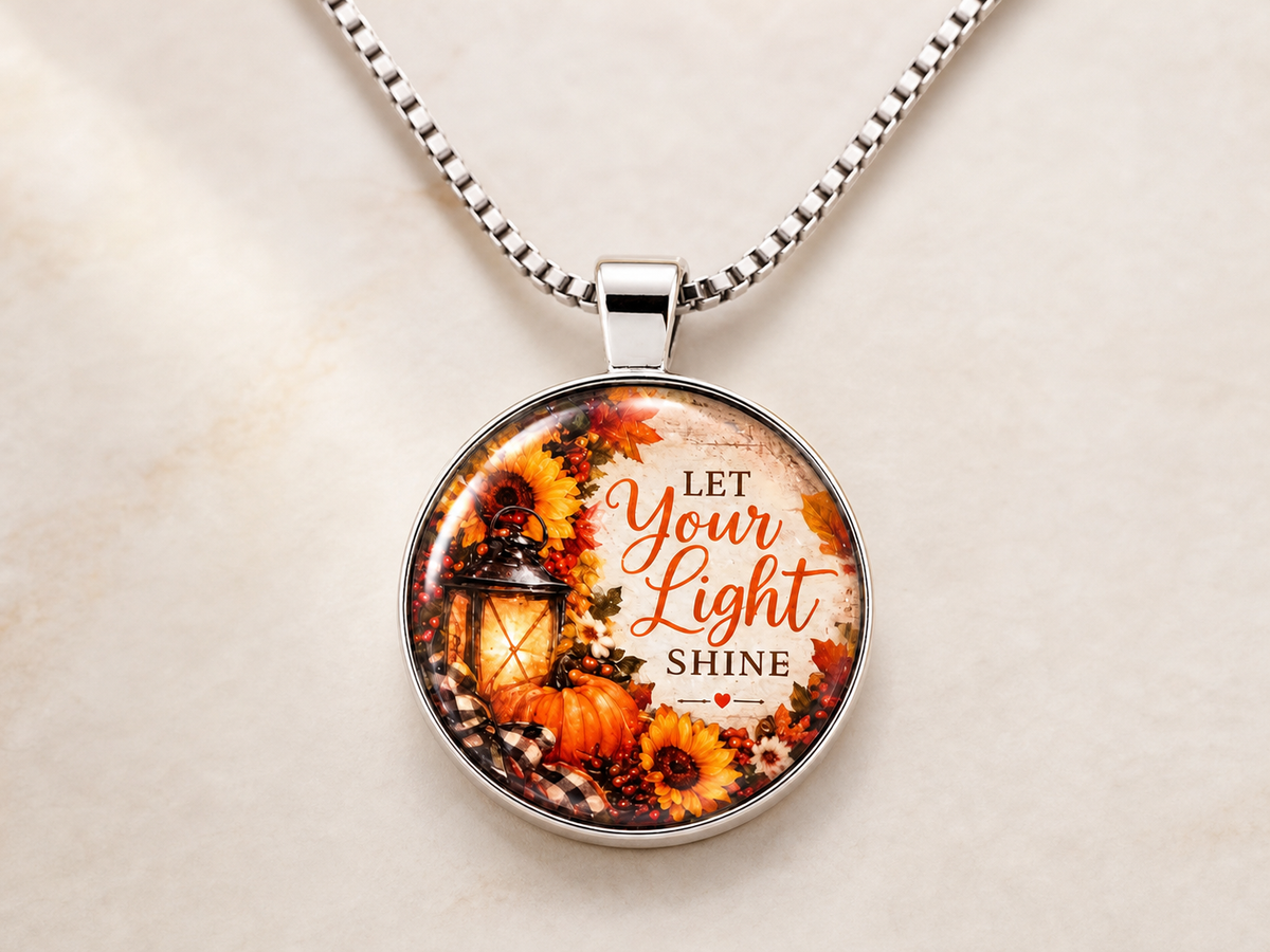 necklace, silver necklace, autumn necklace, fall jewelry, floral necklace, inspirational jewelry, lantern necklace, sunflower jewelry, pumpkin jewelry, gift,Studio7Fashion