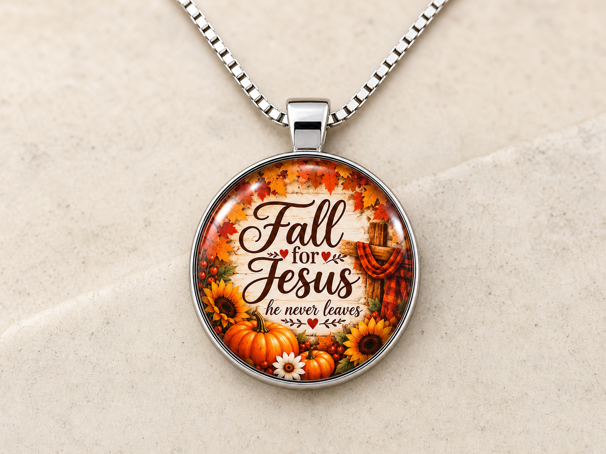 necklace, faith jewelry, Christian jewelry, Jesus necklace, fall jewelry, autumn necklace, silver necklace, pumpkin jewelry, sunflower jewelry, church gift, faith gift,Studio7Fashion