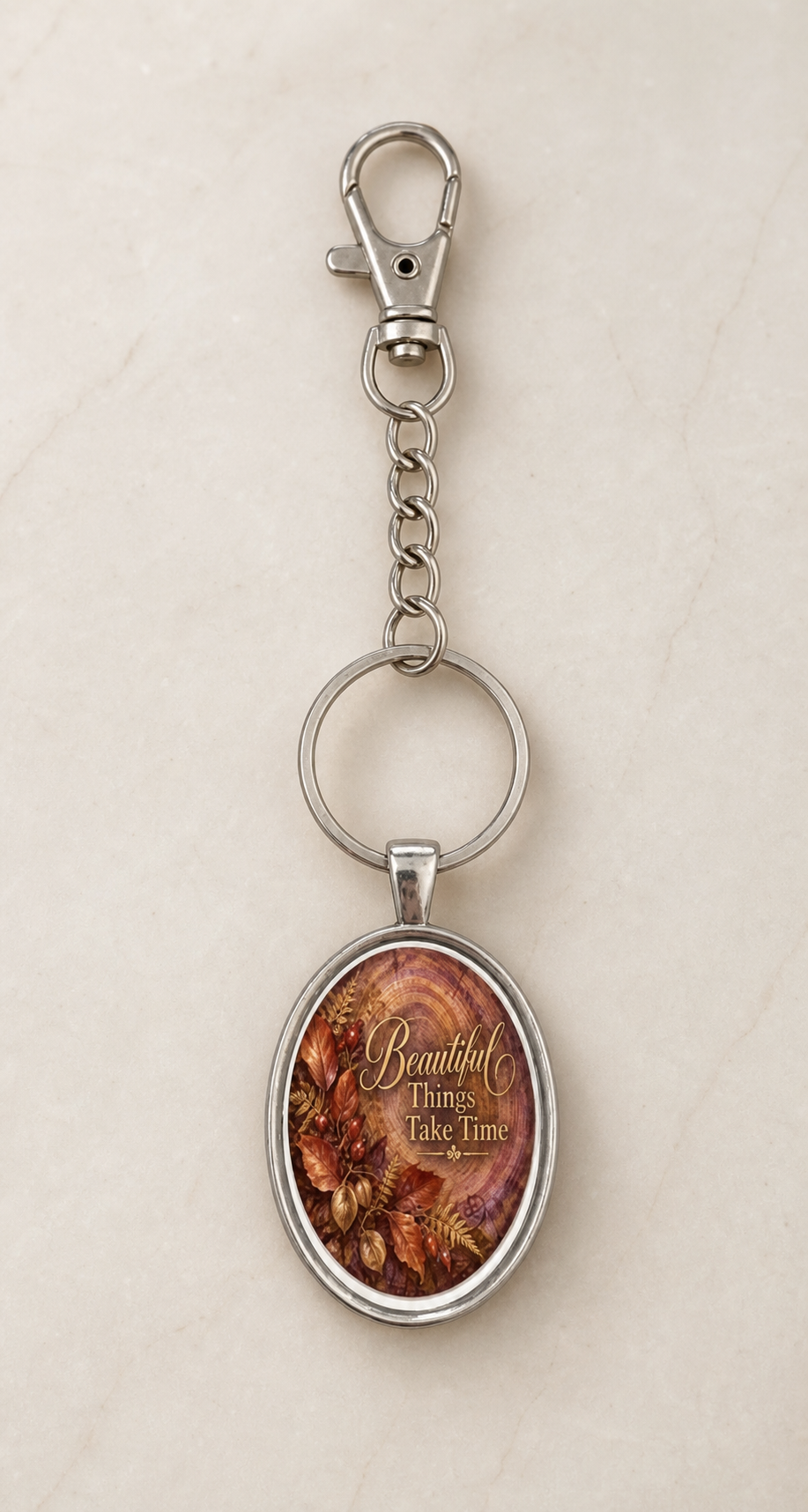 keychain, oval keychain, inspirational keychain, floral keychain, motivational gift, meaningful gift, everyday accessory, silver-tone, glass cabochon,Studio7Fashion