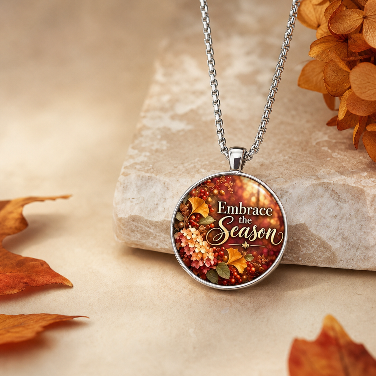 Embrace the Season Autumn Floral Pendant Necklace,Studio7Fashion