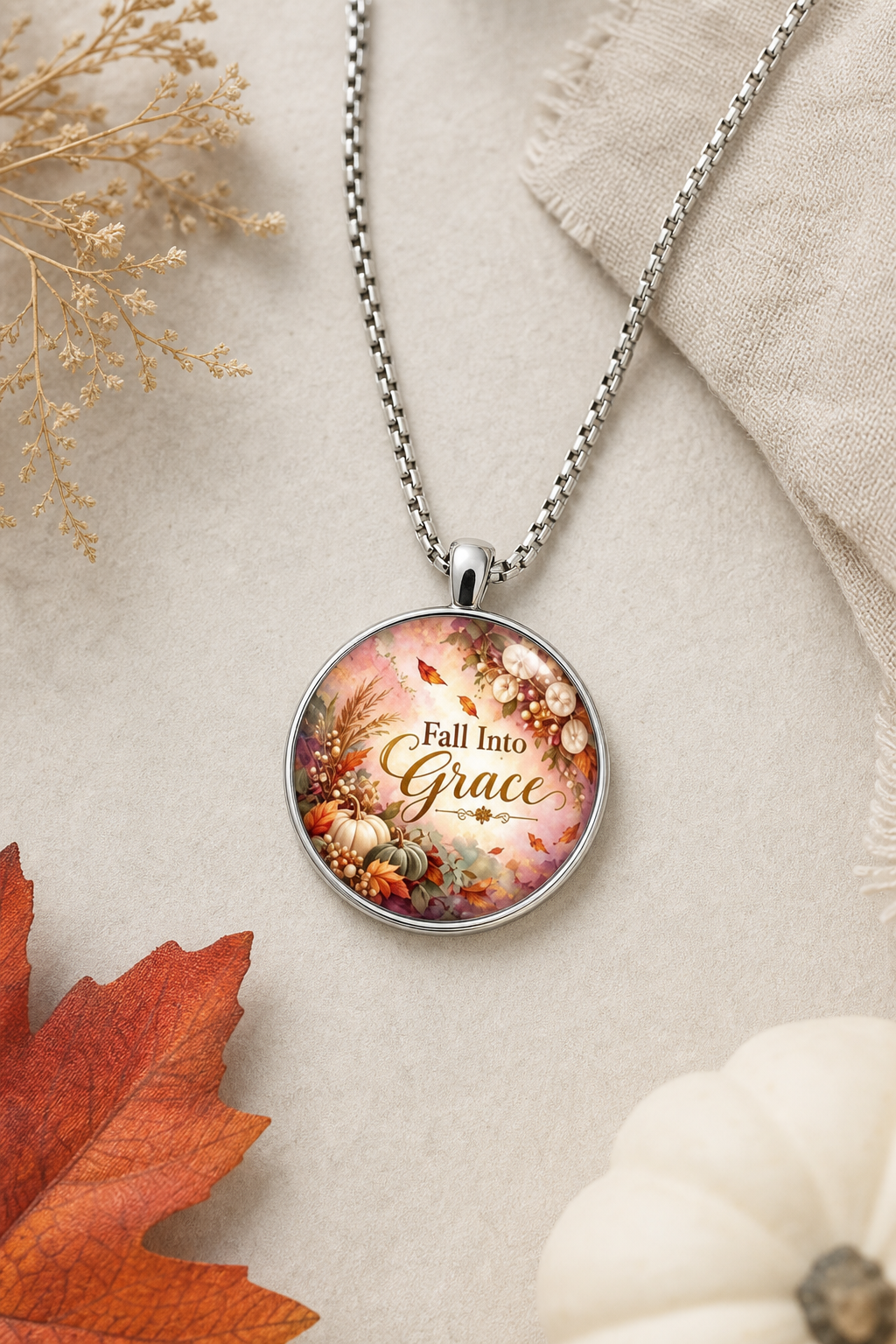 Fall Into Grace Floral Autumn Necklace,Studio7Fashion