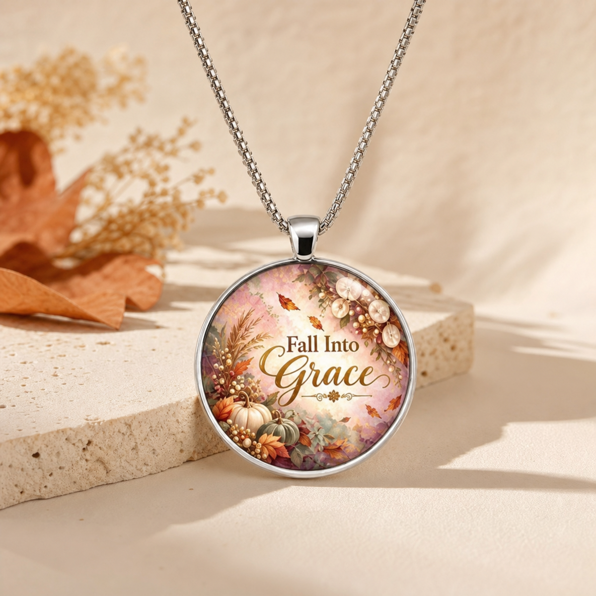 Fall Into Grace Floral Autumn Necklace,Studio7Fashion