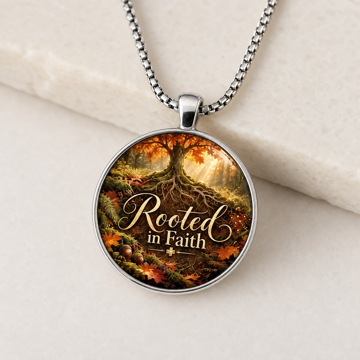 necklace, faith jewelry, Christian jewelry, rooted in faith, autumn jewelry, forest necklace, nature jewelry, church jewelry, gift for her, everyday necklace,Studio7Fashion