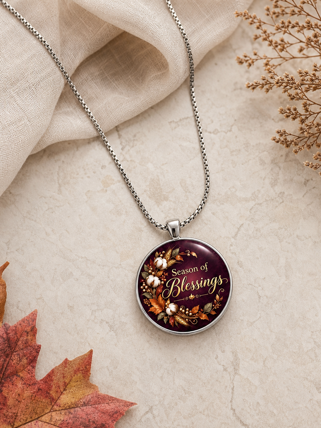 Season of Blessings Floral Pendant Necklace,Studio7Fashion