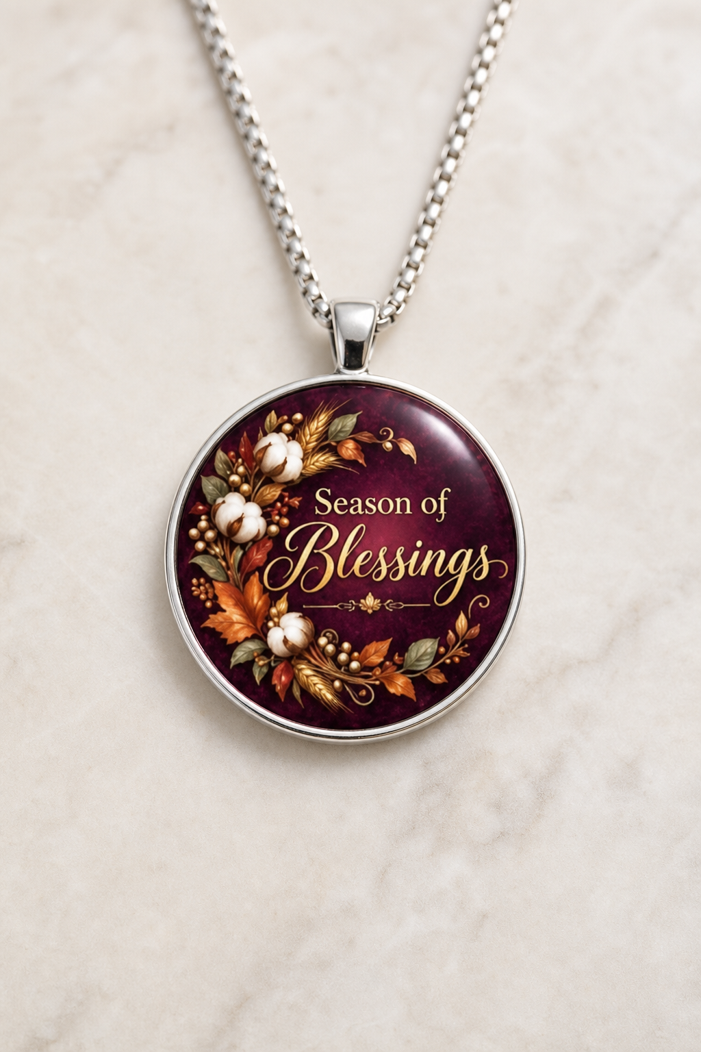 necklace, floral necklace, Season of Blessings, inspirational jewelry, fall jewelry, burgundy jewelry, botanical jewelry, faith-inspired gift, gift, church jewelry,Studio7Fashion