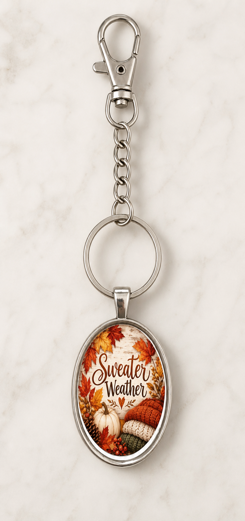 keychain, autumn keychain, fall accessory, sweater weather, pumpkin accessory, seasonal gift, oval keychain, everyday accessory, autumn gift,Studio7Fashion