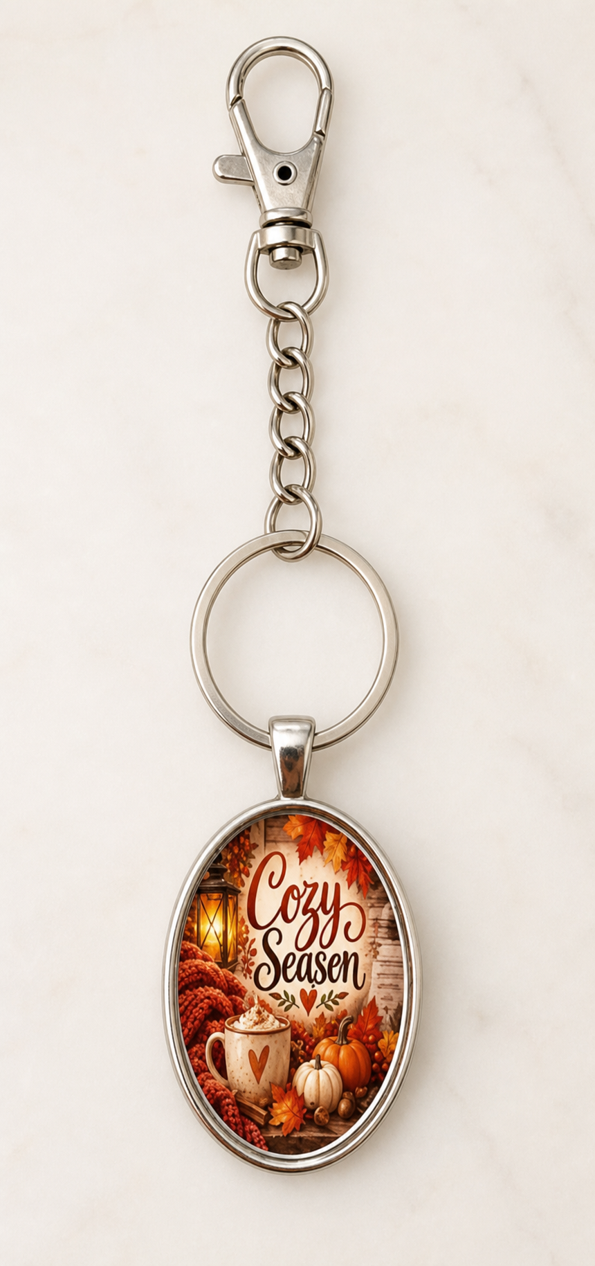 keychain, fall keychain, autumn accessory, cozy season, pumpkin keychain, seasonal gift, harvest decor, oval keychain, glass cabochon, stainless steel,Studio7Fashion