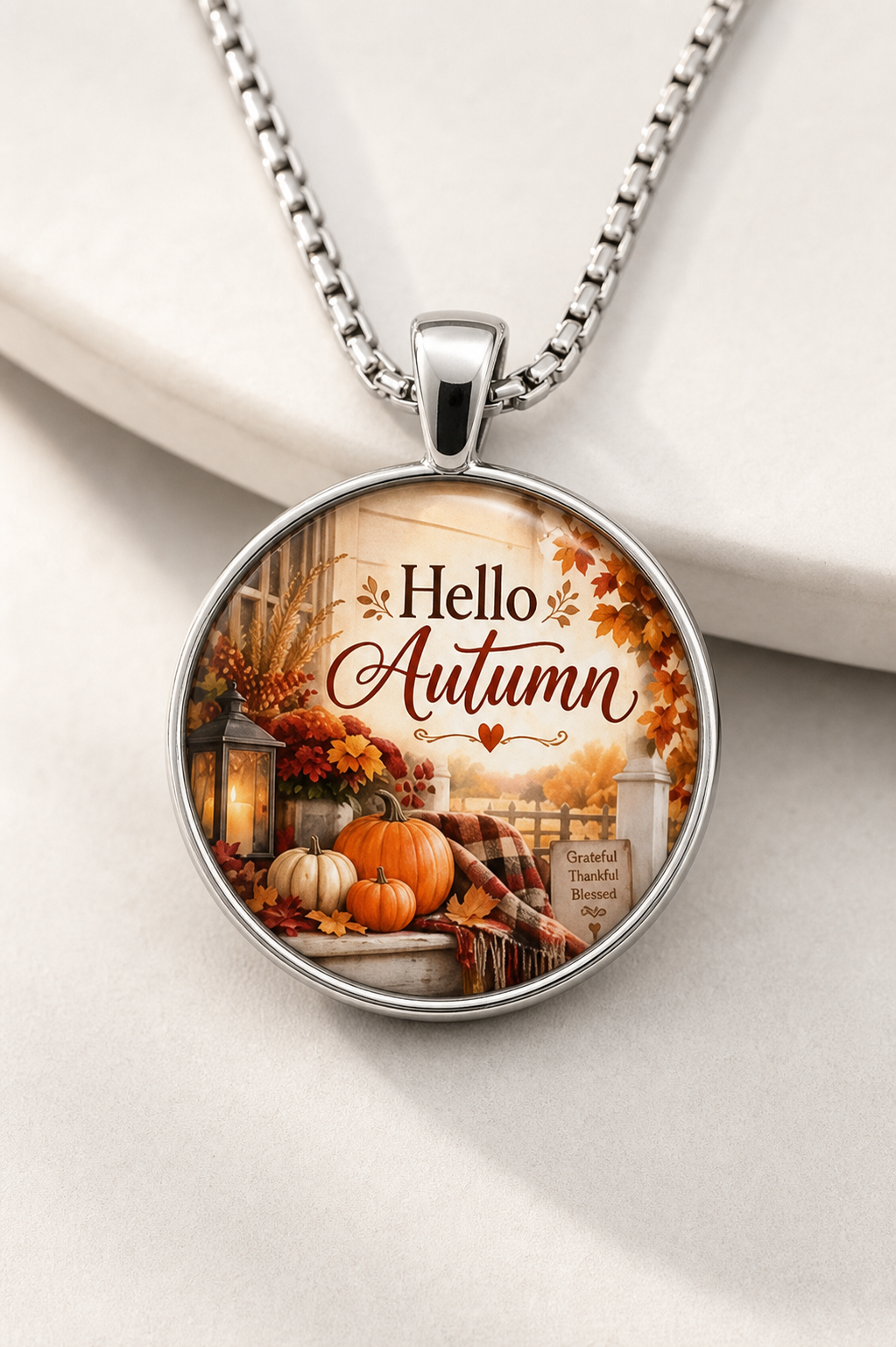 necklace, autumn jewelry, fall jewelry, Hello Autumn, pumpkin jewelry, seasonal necklace, fall gift, autumn accessory,Studio7Fashion