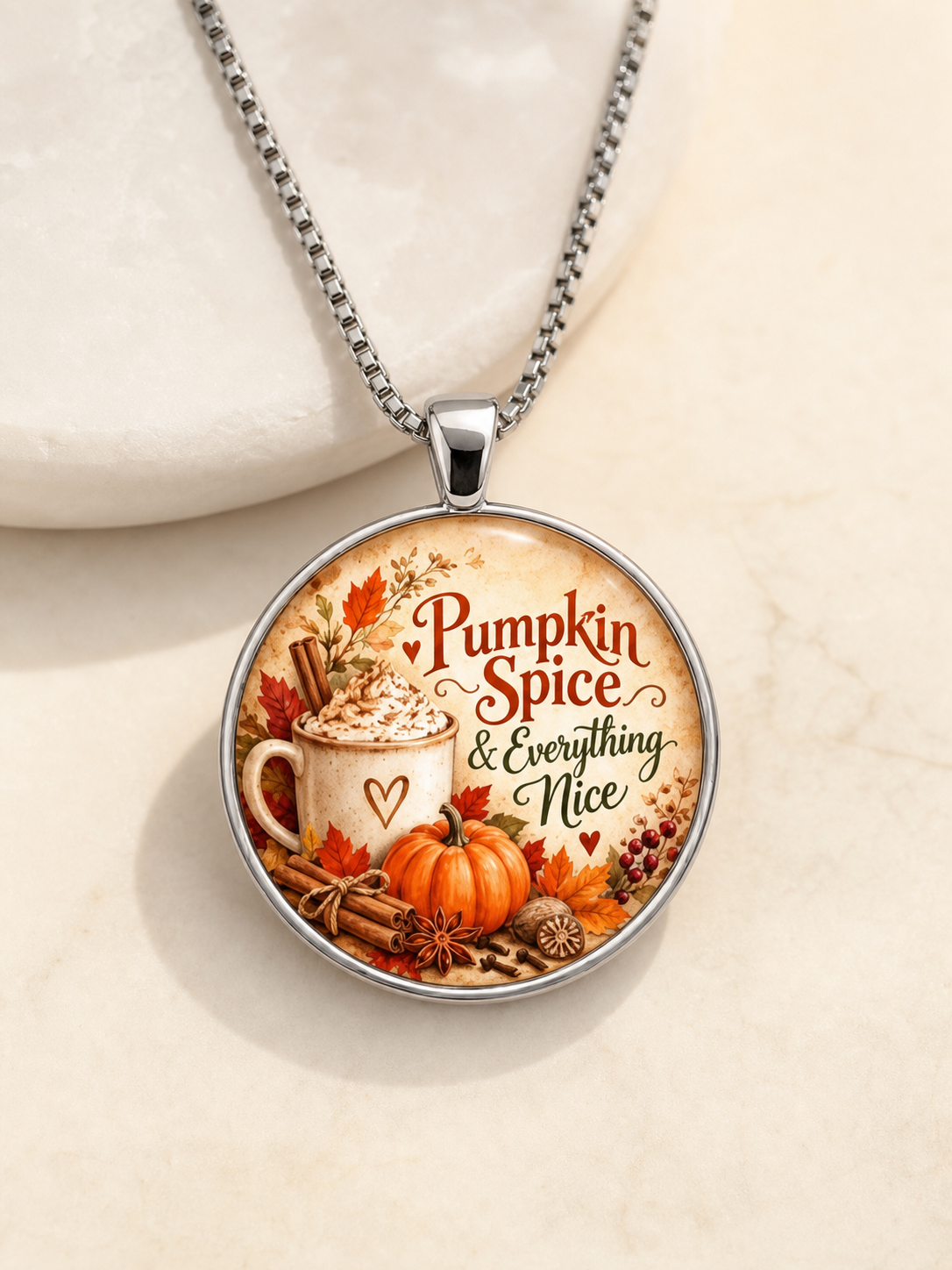 necklace, fall jewelry, autumn jewelry, pumpkin spice, pumpkin necklace, seasonal jewelry, stainless steel chain, gift,Studio7Fashion