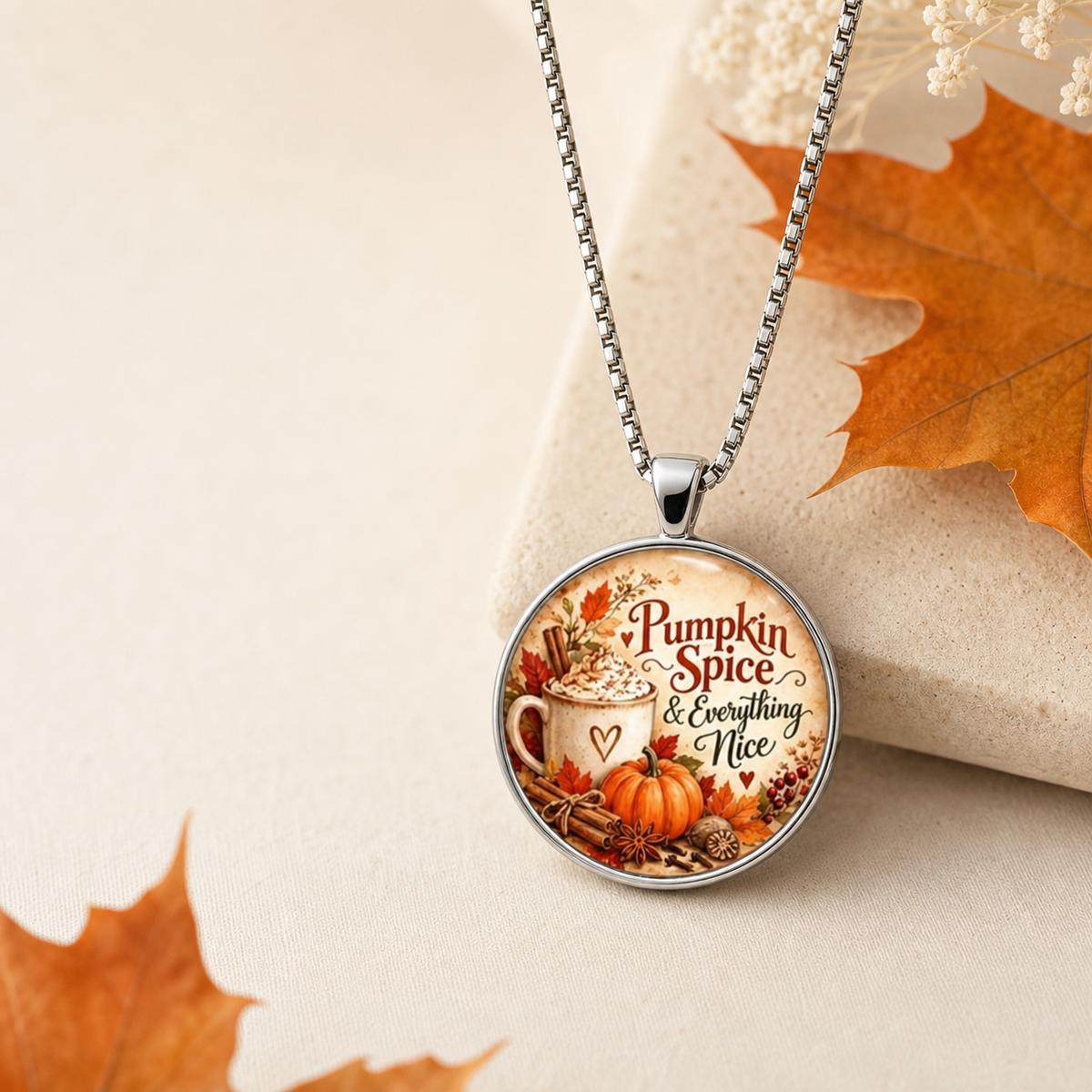 Pumpkin Spice & Everything Nice Necklace,Studio7Fashion