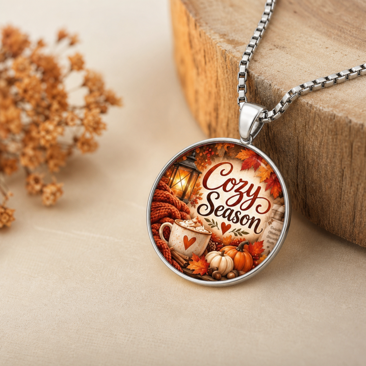 Cozy Season Fall Pendant Necklace,Studio7Fashion