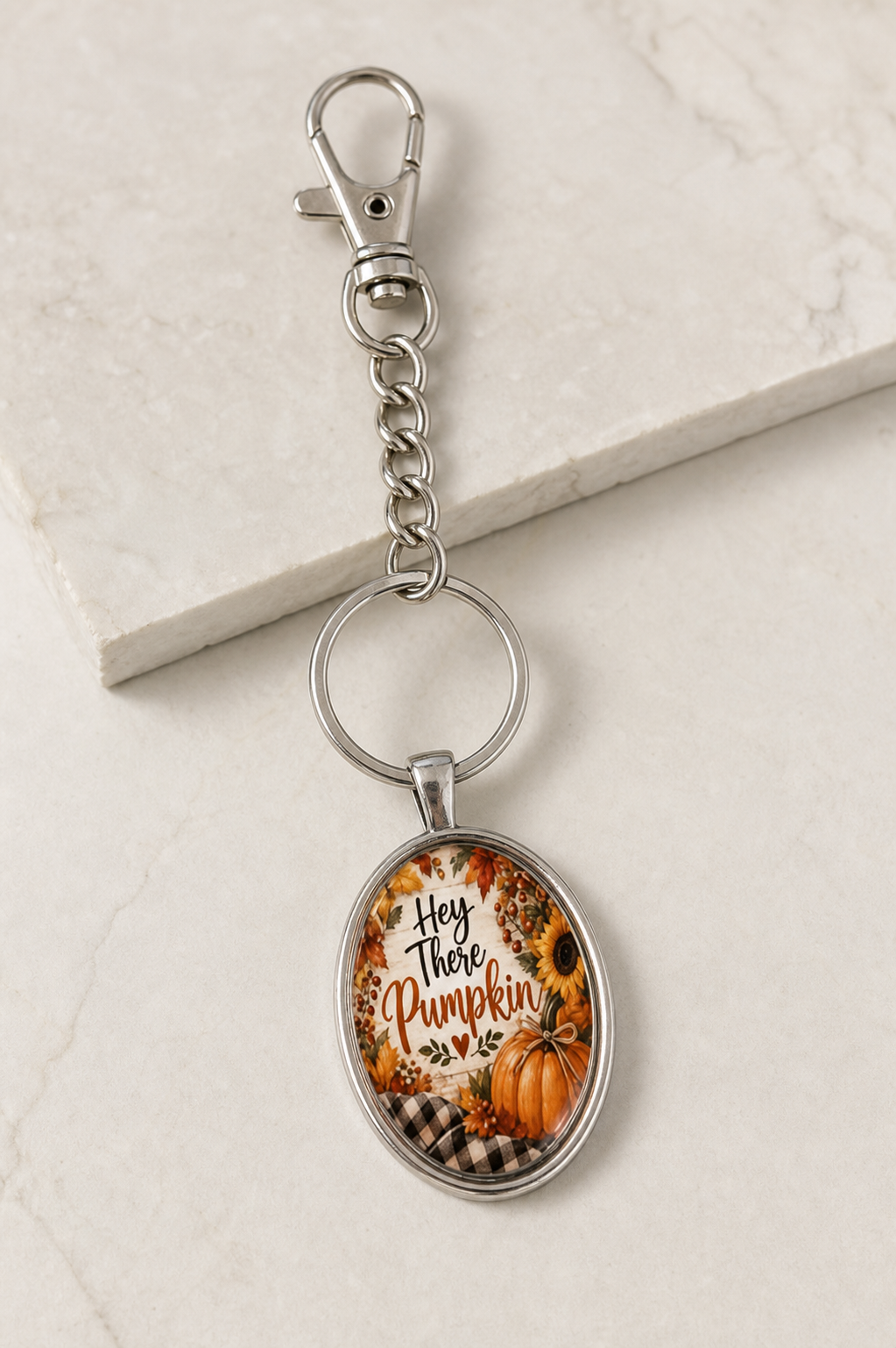 keychain, pumpkin keychain, fall accessory, autumn accessory, pumpkin gift, seasonal gift, oval keychain, floral keychain, unisex accessory,Studio7Fashion