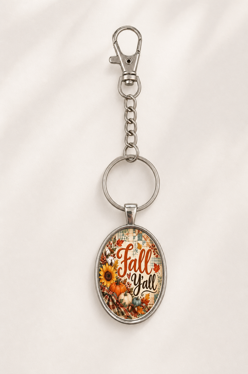 keychain, fall keychain, autumn accessory, Fall Y'all, pumpkin, sunflower, seasonal gift, everyday accessory, gift,Studio7Fashion