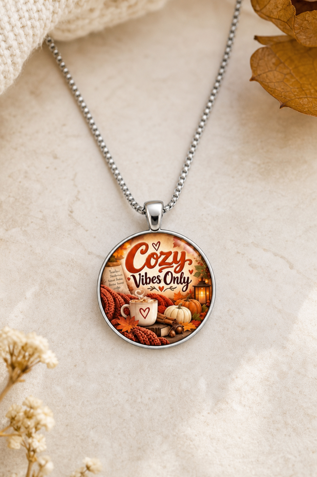 Cozy Vibes Only Fall Necklace,Studio7Fashion