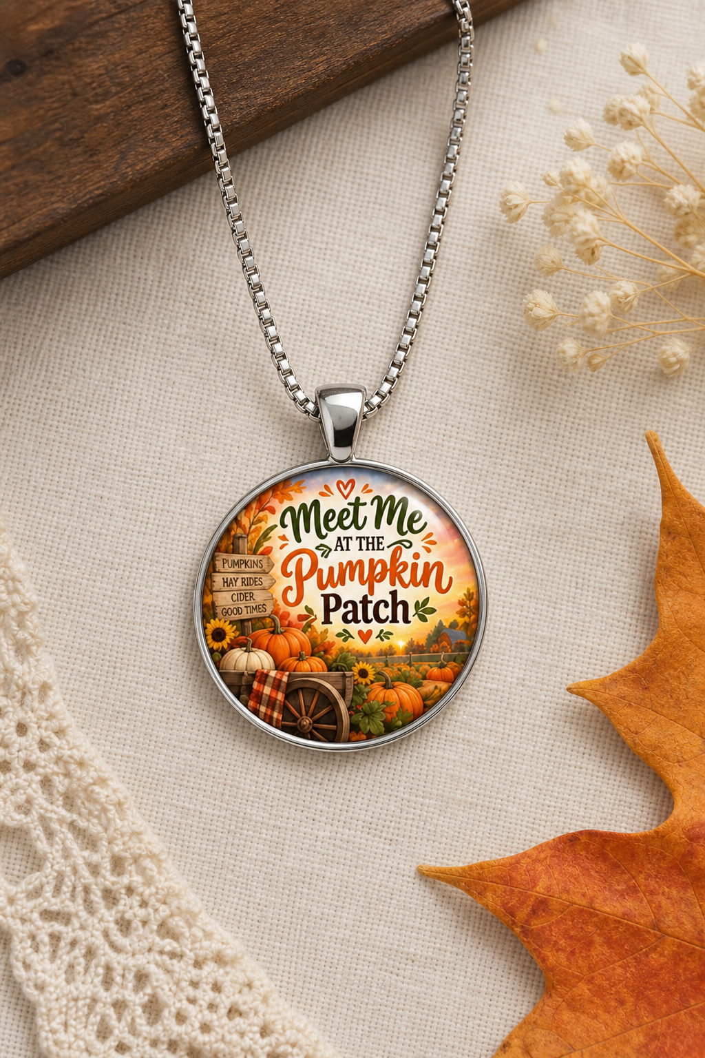 Meet Me at the Pumpkin Patch Round Pumpkin Necklace,Studio7Fashion