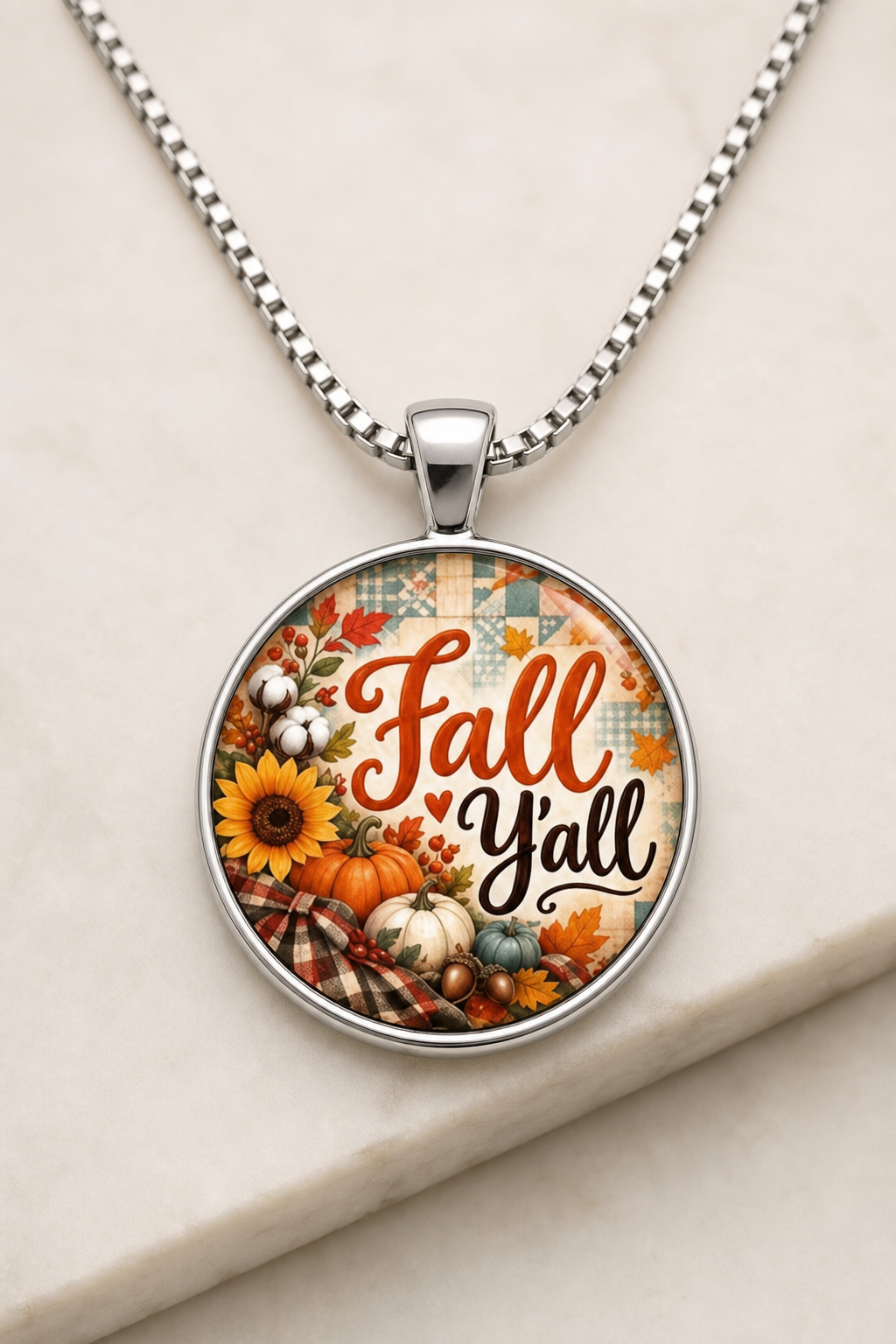 necklace, pendant necklace, fall jewelry, autumn jewelry, Fall Y'all, pumpkin jewelry, floral jewelry, harvest style, seasonal gift,Studio7Fashion