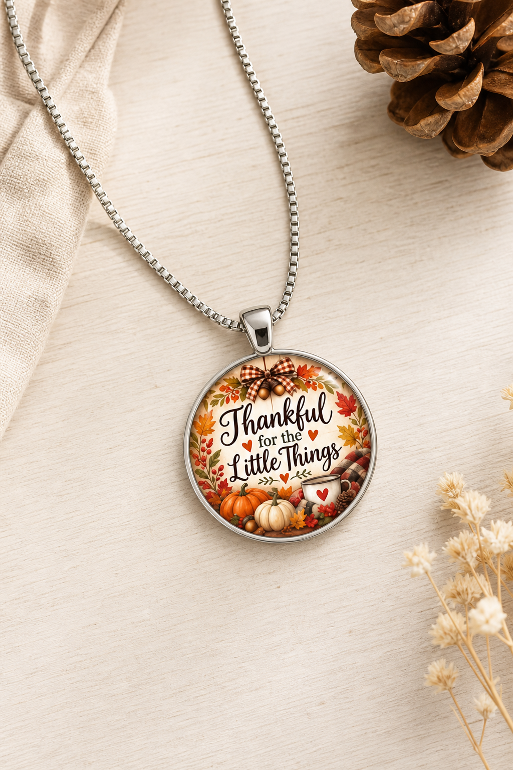 Thankful for the Little Things Autumn Pumpkin Necklace,Studio7Fashion