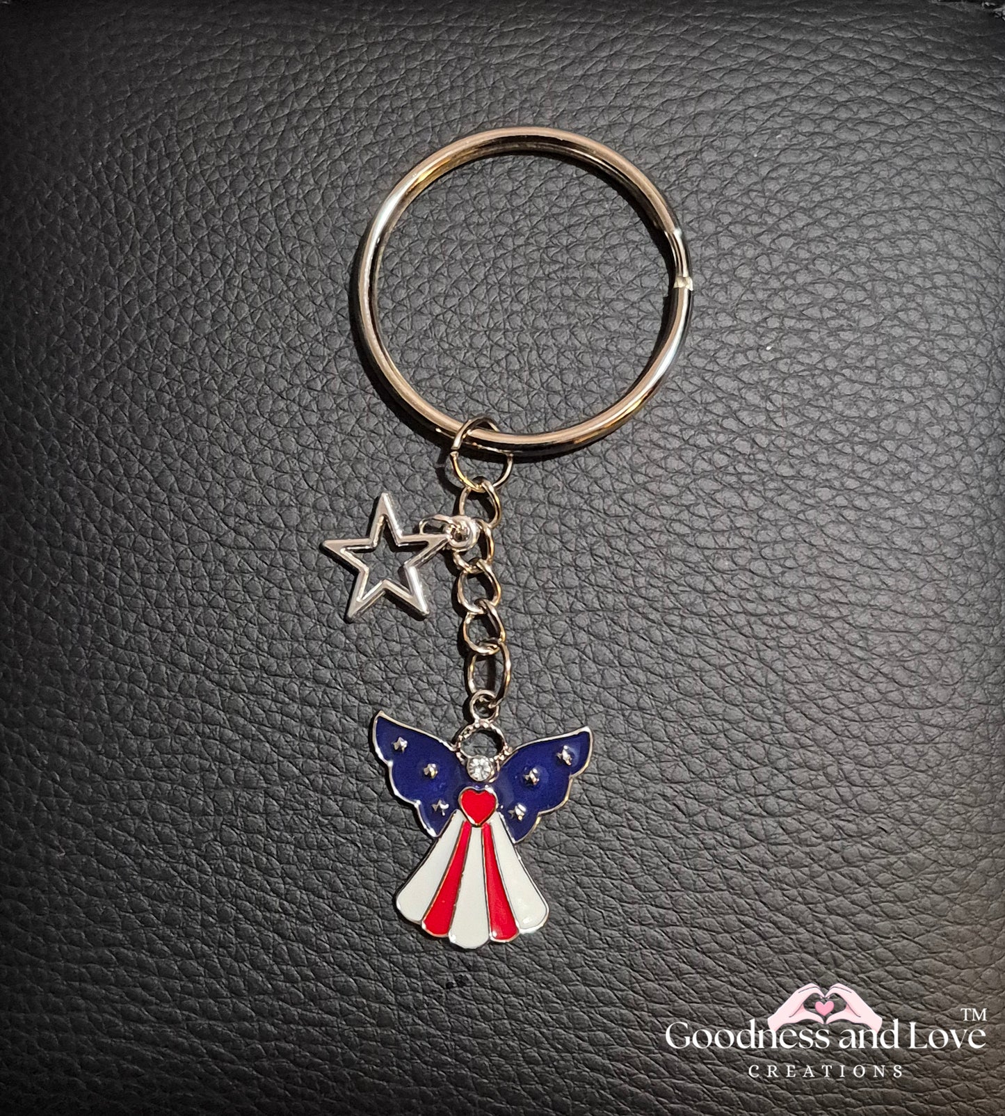 Patriotic Angel Keychain