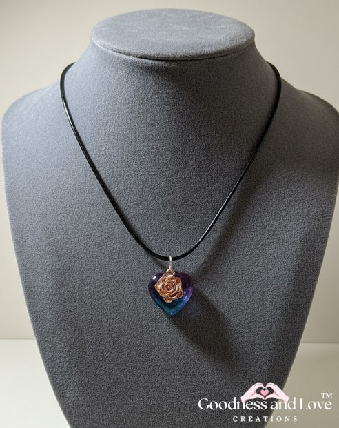 Rose Bloom Heart Necklace