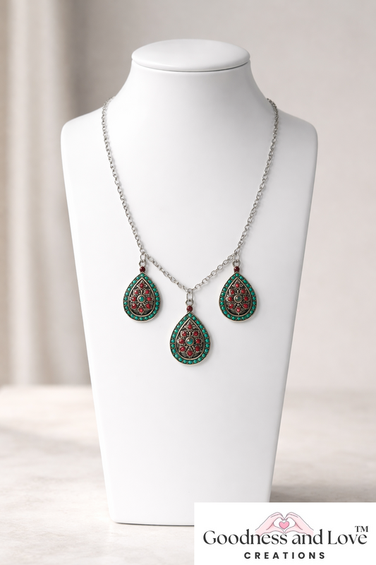 Royal Teardrop Statement Necklace