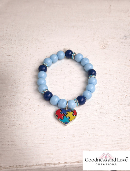 Spectrum Heart Stretch Bracelet