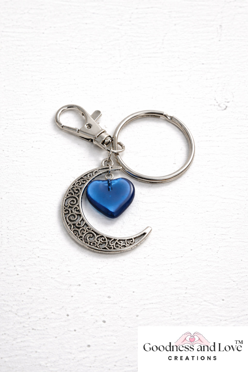 Cobalt Moon Keychain