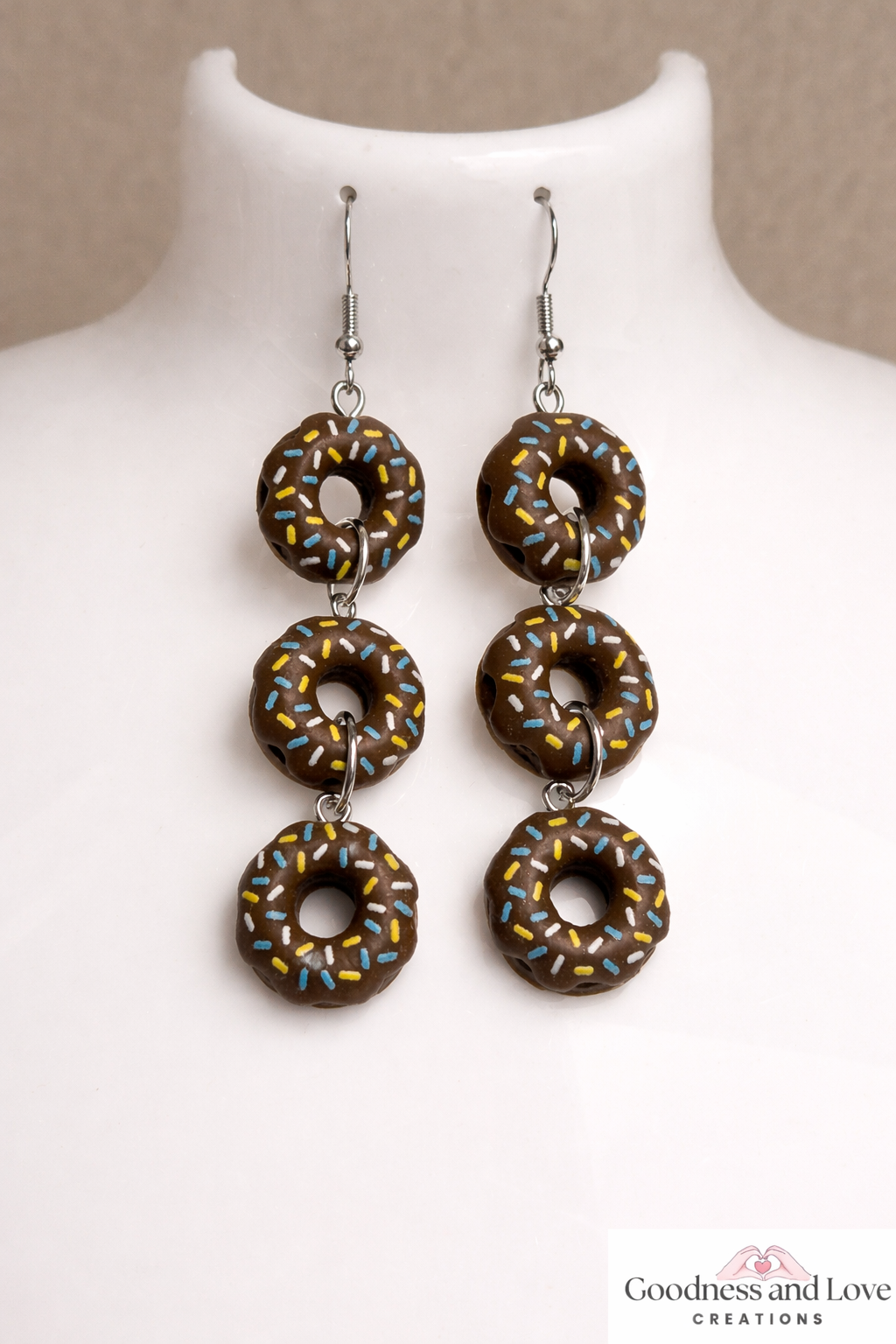 Triple Chocolate Donut Earrings