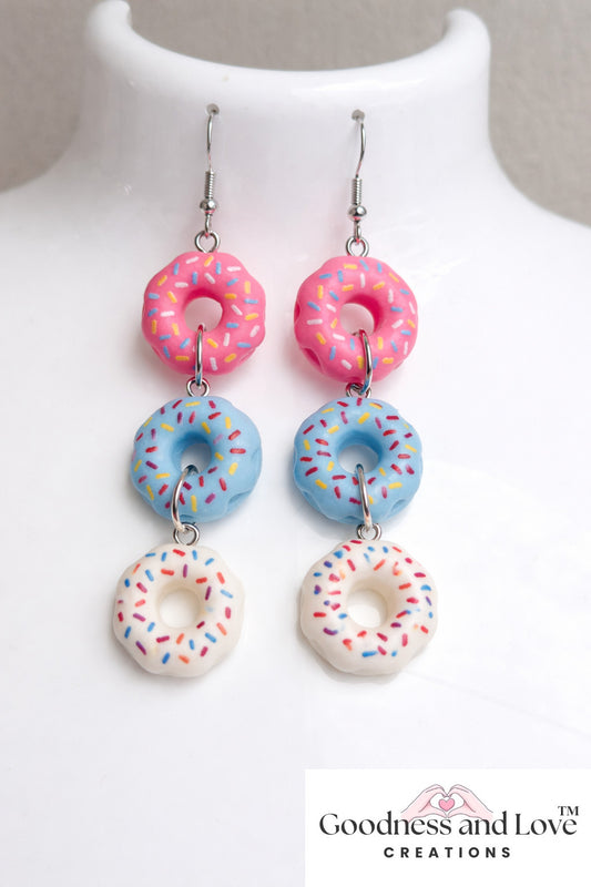 Multicolor Frosted Donut Earrings