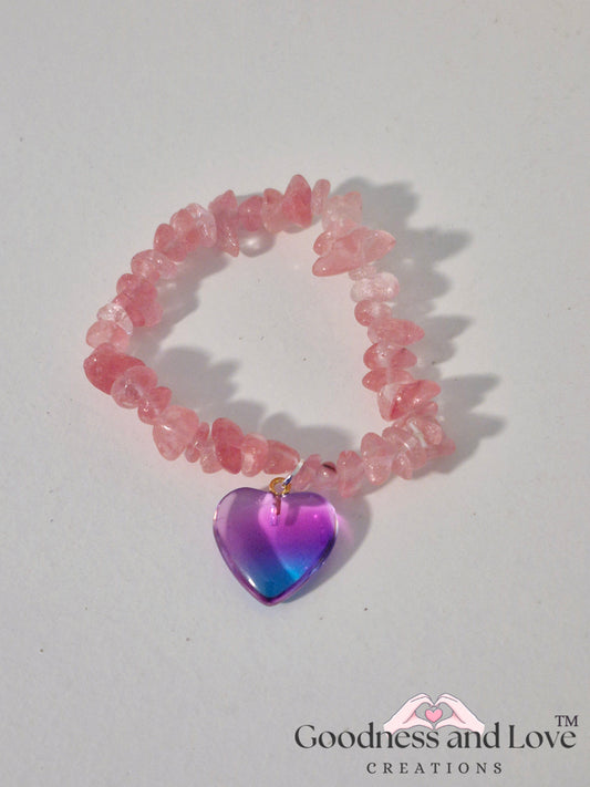 Charming Purple Heart Stone Bracelet