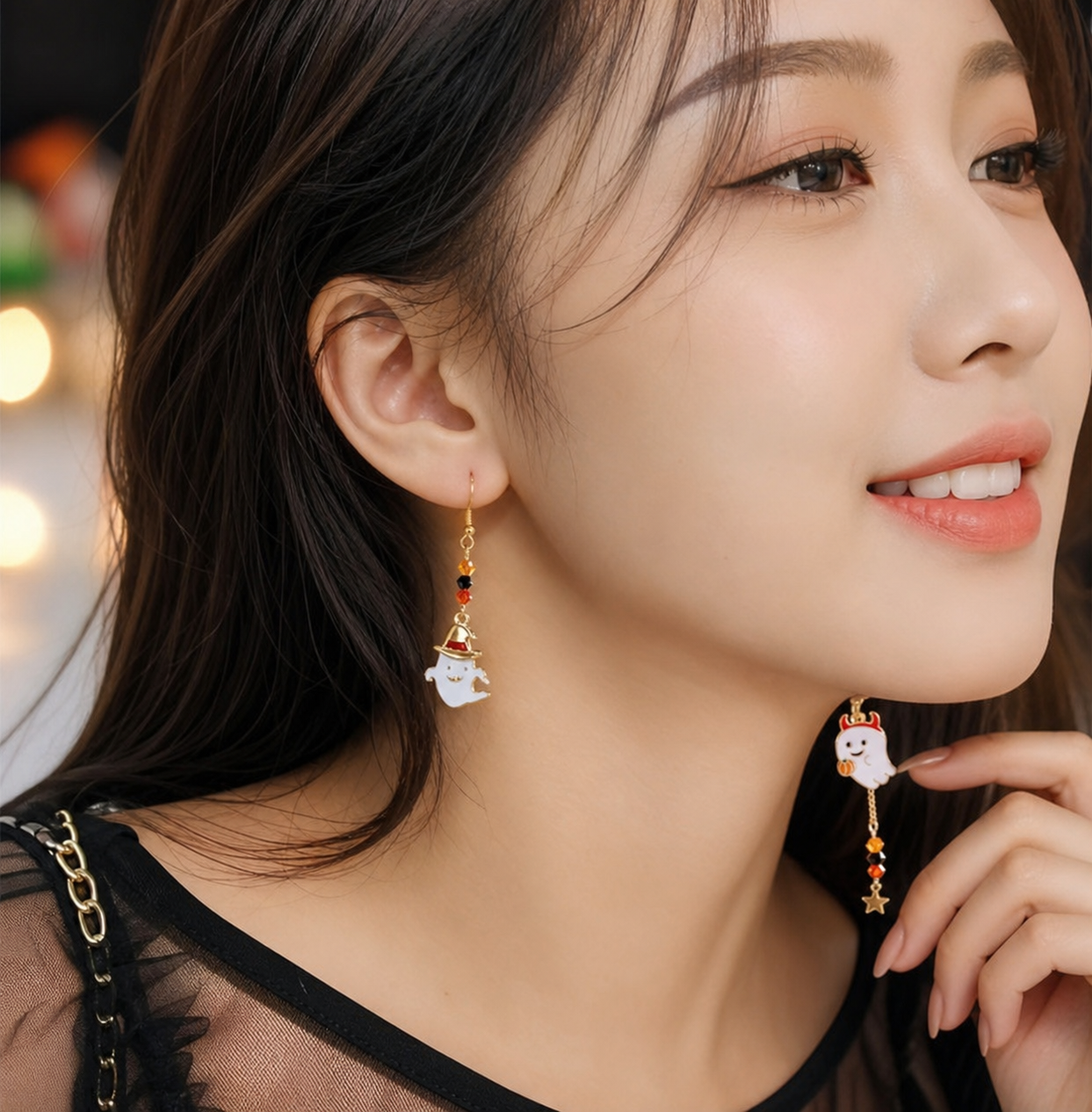 Ghost Charm Halloween Dangle Earrings,Studio7Fashion