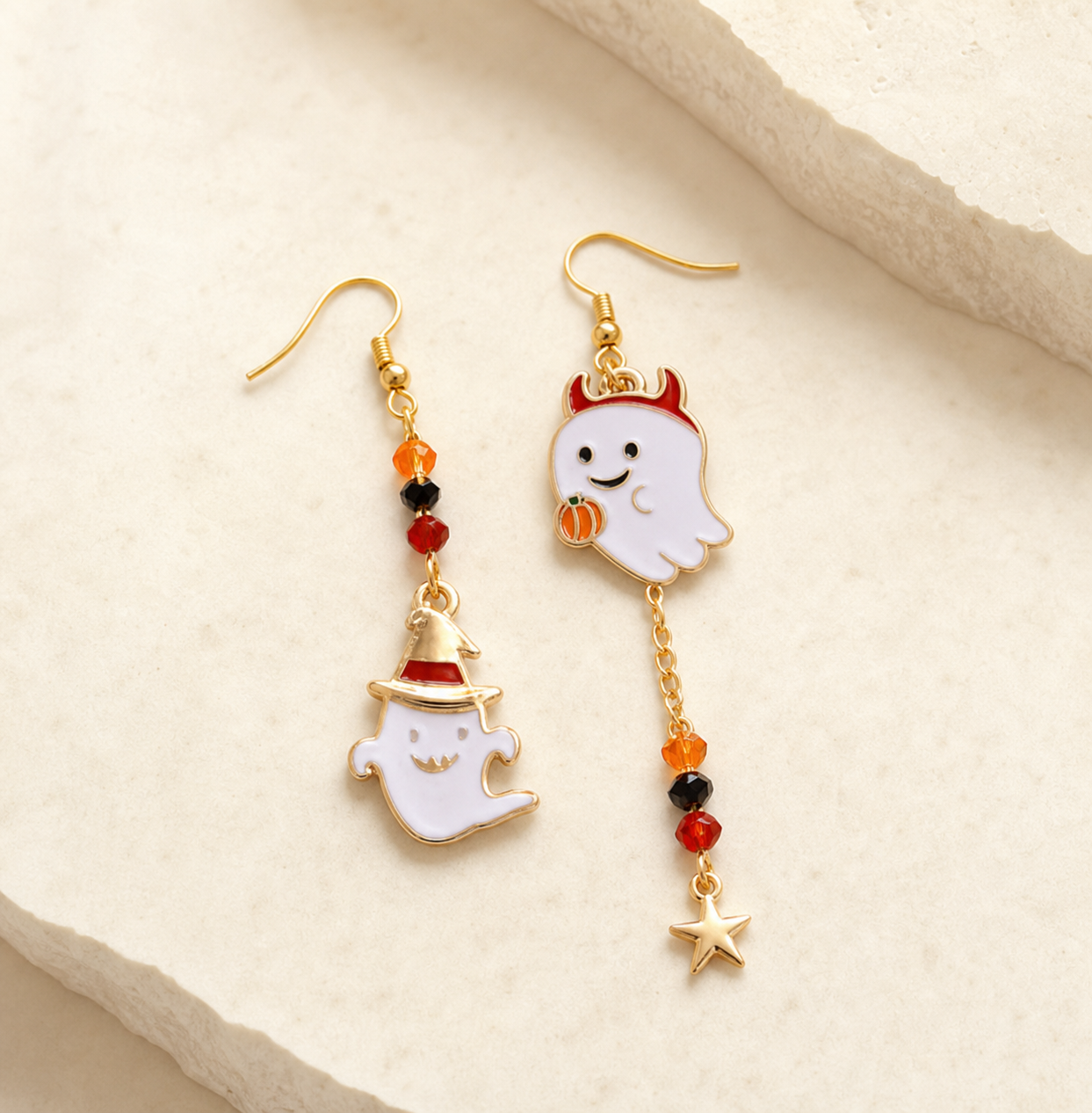 earrings, dangle earrings, Halloween earrings, ghost earrings, Halloween jewelry, fall accessories, spooky jewelry, gift,Studio7Fashion
