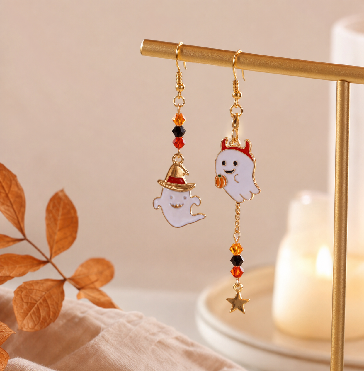 Ghost Charm Halloween Dangle Earrings,Studio7Fashion