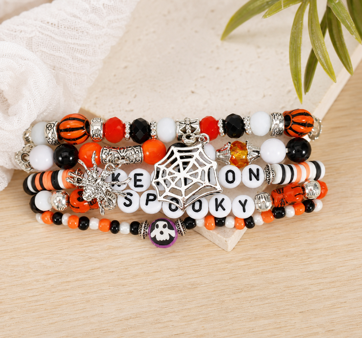 Spooky Halloween Beaded Bracelet,Studio7Fashion