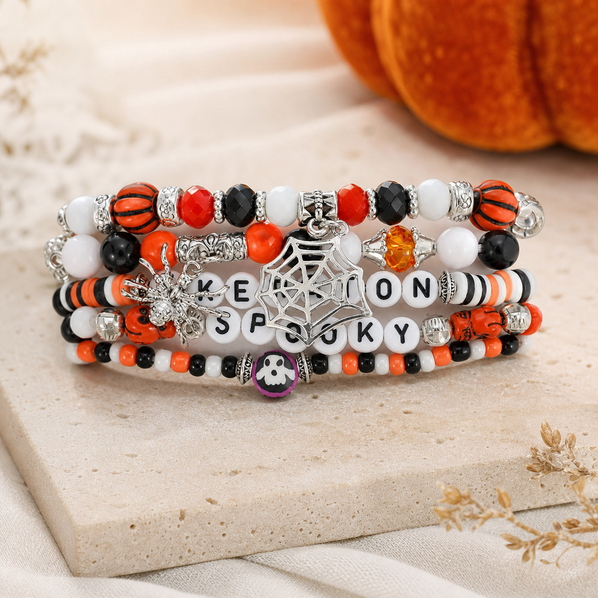 Spooky Halloween Beaded Bracelet,Studio7Fashion