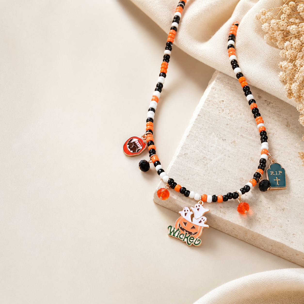 Wicked Beaded Necklace,Studio7Fashion