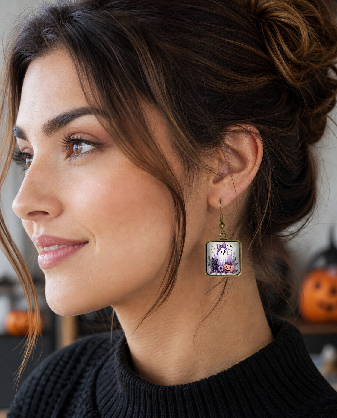 Purple Ghost Halloween Earrings,Studio7Fashion