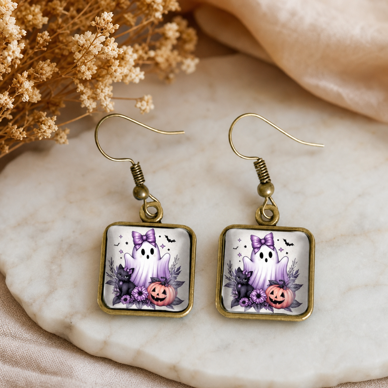 Purple Ghost Halloween Earrings,Studio7Fashion