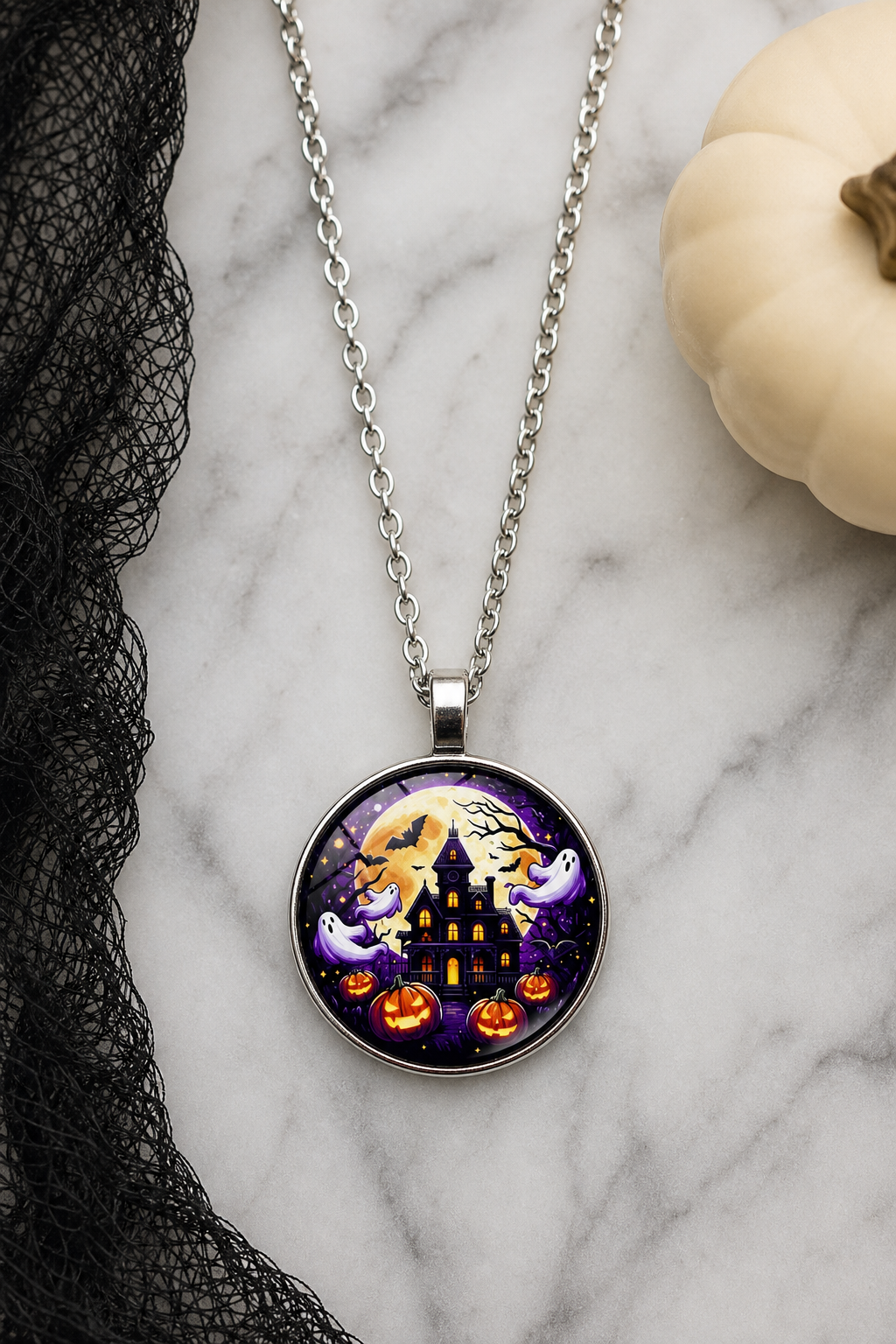 Halloween Haunted House Necklace,Studio7Fashion