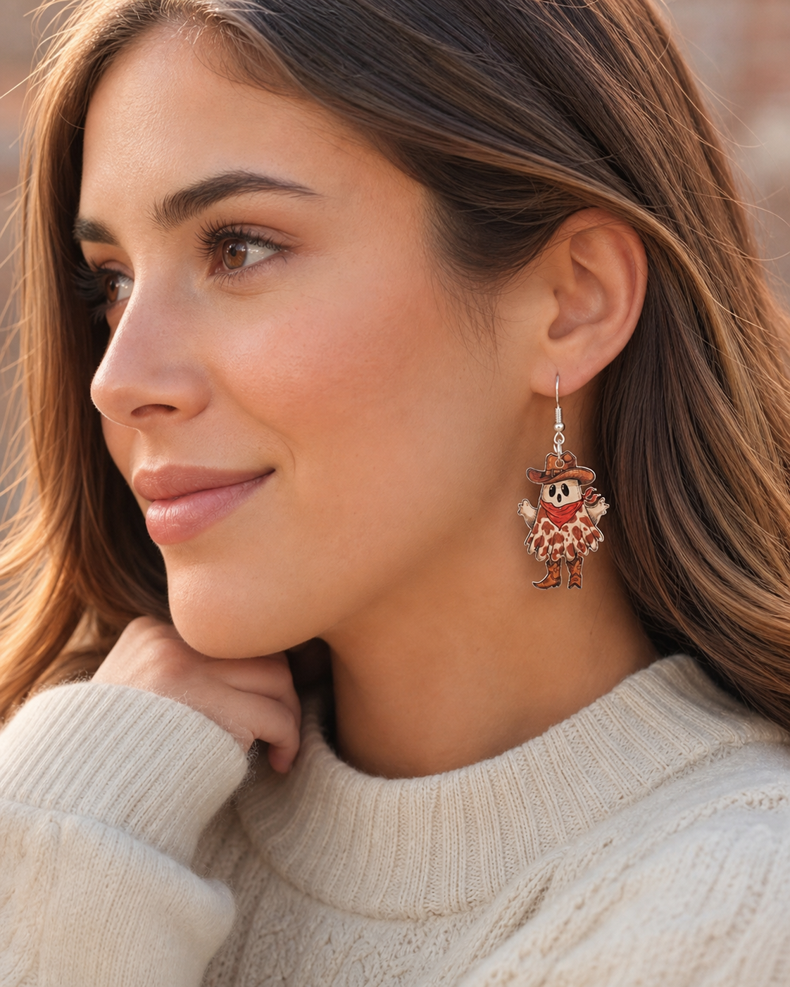 Cowboy Ghost Earrings | Western Halloween Jewelry,Studio7Fashion