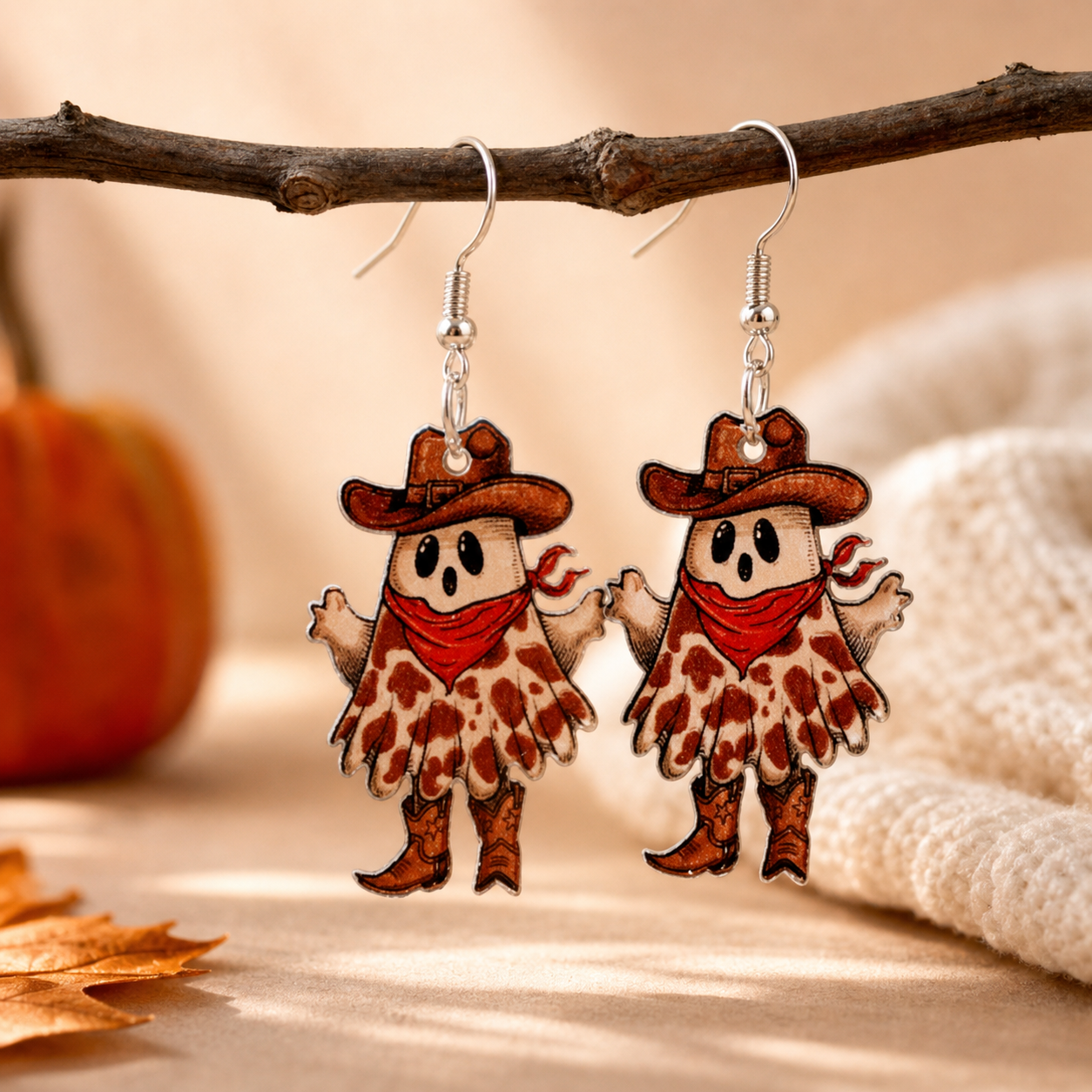 Cowboy Ghost Earrings,Studio7Fashion