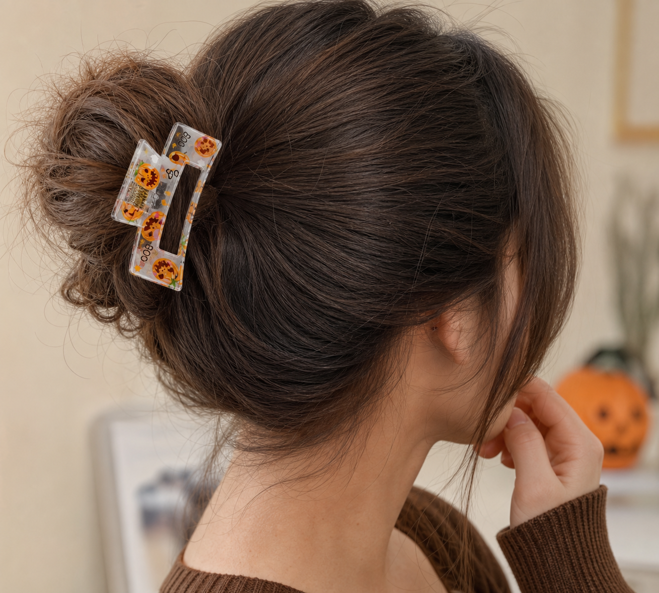 Pumpkin Boo Halloween Hair Clip | Studio7Fashion,Studio7Fashion